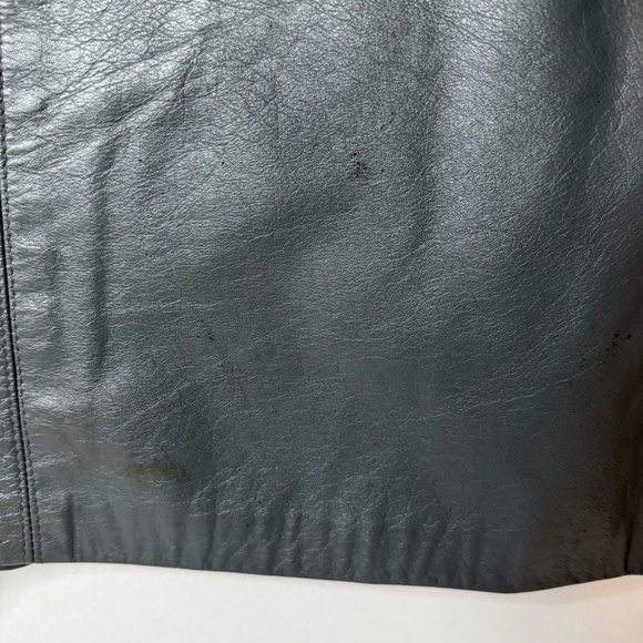 Vintage David Laurenz Leathers Gray Leather Top Shirt 70s 80s - Picture 5 of 6